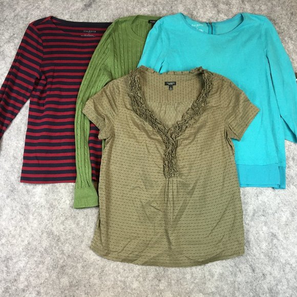 Talbots Tops Size 6 S Lot of 4 Career Casual Solid Stripe Knit Cotton Wool Blend - Picture 1 of 16